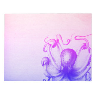 Bloc-note Octopus violet Ombre Steampunk Sea Travel