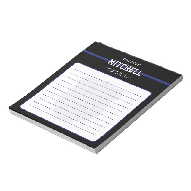 Bloc-note Officier de police personnalisé lié (Tourné)