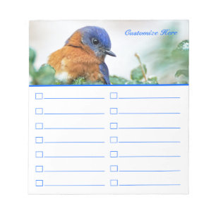 Bloc-note Oiseau bleu pour faire le bloc - notes de liste ou
