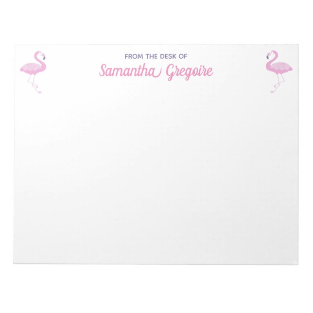 Bloc-note Oiseau De Flamant rose Rose Du Bureau De (Devant)