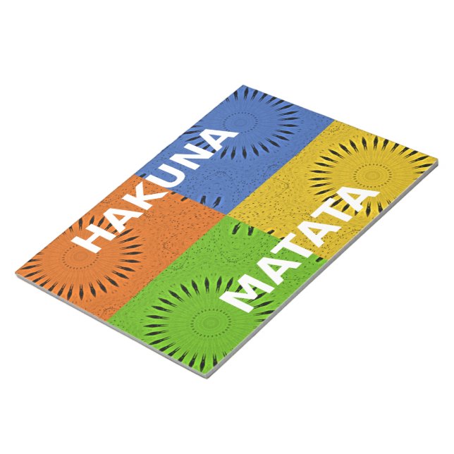 Bloc-note Or Rouge Bleu Vert Hakuna Matata (Incliné)