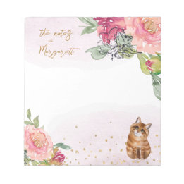 Bloc-note Orange Cat Illustration Girl Daily Notes