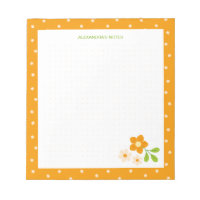 Orange Chaud Fleurs Ditsy Points de Polka Personna
