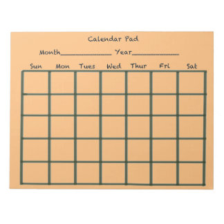 Bloc-note Orange du tableau calendrier