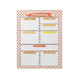 Bloc-note Orange Nurse - Modèle de pathophysiologie