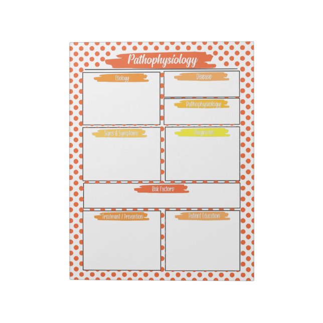 Bloc-note Orange Nurse - Modèle de pathophysiologie (Tourné)