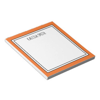 Bloc-note Orange personnalisé Blanc Couleur modifiable