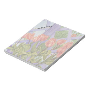 BLOC-NOTE ORANGE TULIPS PAGE DE NOTES PERSONNALISABLE