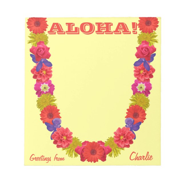 Bloc-note Ordinateurs portables Hawaiian Lei personnalisés (Devant)