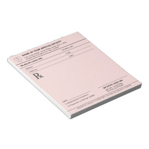 Bloc-note Ordonnance médicale éditable rose pastel
