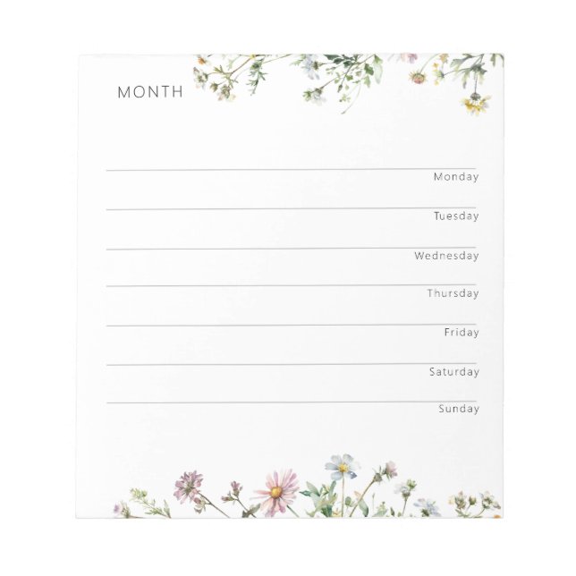 Bloc-note Organisateur et planificateur hebdomadaire - Pré F (Devant)