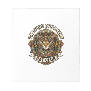 Bloc-note Ornement baroque Chat Cadeau amateur de chat - Orn
