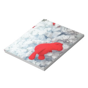 Bloc-note Ours en peluche rouge dans l'arbre de Noël