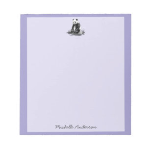 Bloc-note Ours Panda Mignon Branché Personnalisé Violet