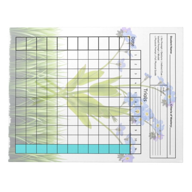 Bloc-note Outil SpEd essentiel : Feuille de données vierge ( (Devant)