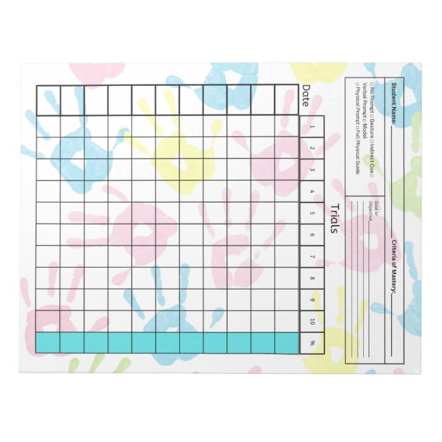 Bloc-note Outil SpEd essentiel : Feuille de données vierge ( (Devant)