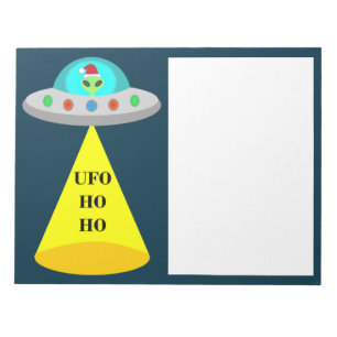 Bloc-note OVNI de Noël Ho Ho Alien soucoupe volante