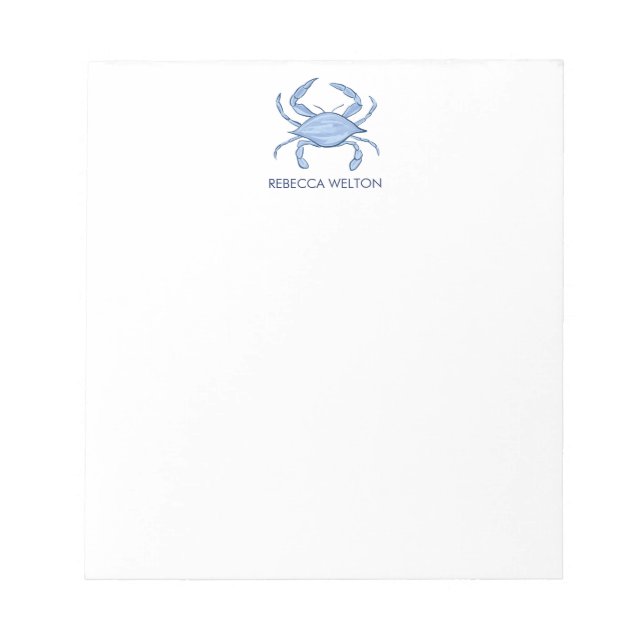 Bloc-note Pad à note chic du littoral de crabe (Devant)