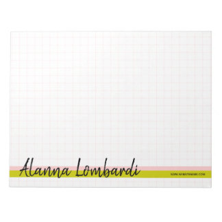 Bloc-note Pad de mémo de grille de script double bande