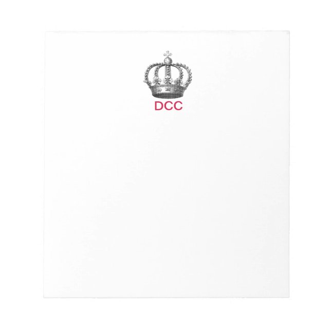 Bloc-note Pad de note de Corona monogramme (Devant)