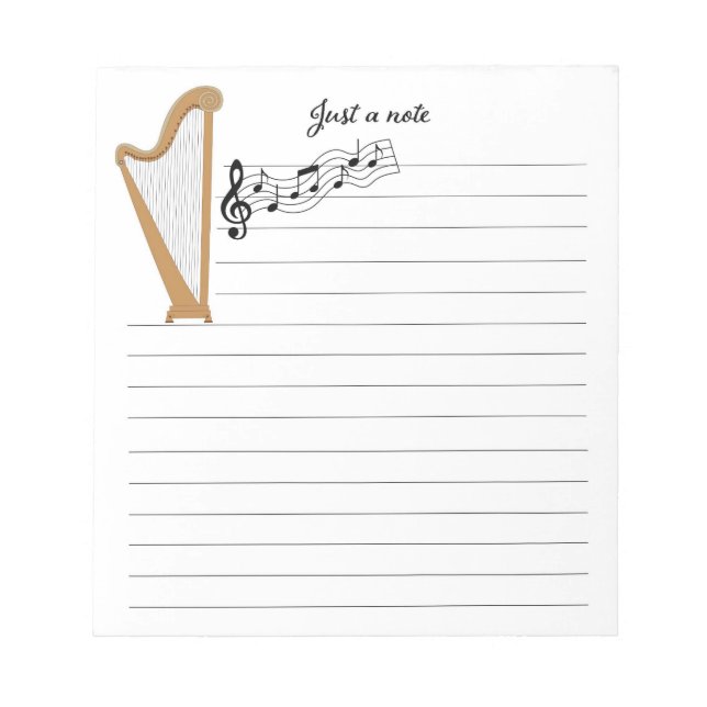 Bloc-note Pad de note de la Harpe d'or (Devant)