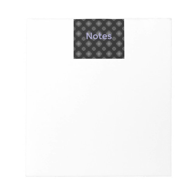 Bloc-note Pad de notes de Motif noir (Devant)