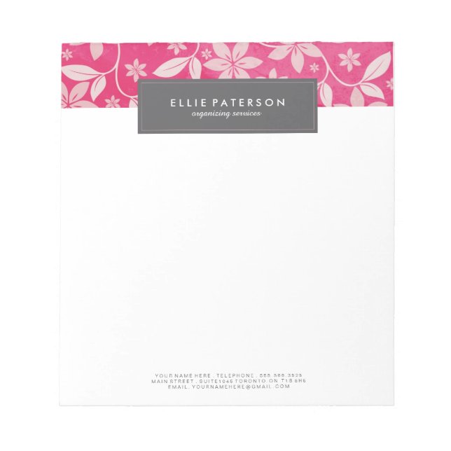 Bloc-note Pad floral personnalisable (Devant)