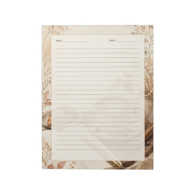Bloc-note Page de cahier ligné classique (Tourné)