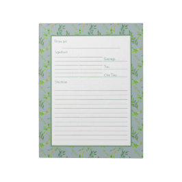 Bloc-note Page de recette encadrée pour Classeur Feuille Her