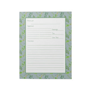 Bloc-note Page de recette encadrée pour Classeur Feuille Her