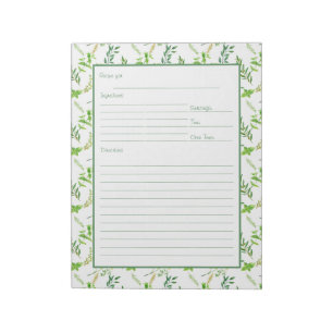 Bloc-note Page de recette encadrée pour Classeur Feuille Her