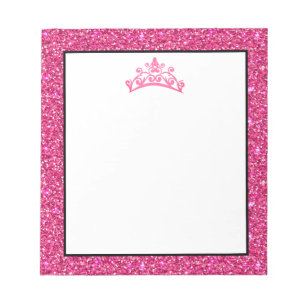 Bloc-note Pageant Tiara Crown Parties scintillant rose Bloc-