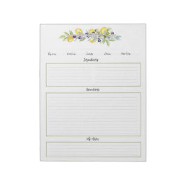 Bloc-note Pages de l'organisateur de recettes botaniques Her