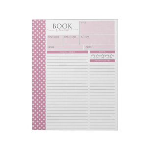 Bloc-note Pages d'évaluation de la lecture de Rose Cashmere