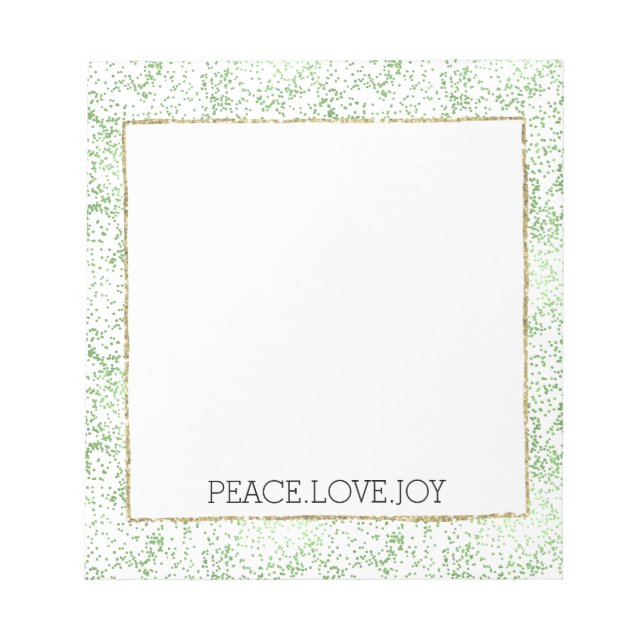 Bloc-note Paillettes Vertes Points Dorés Glitz   (Devant)