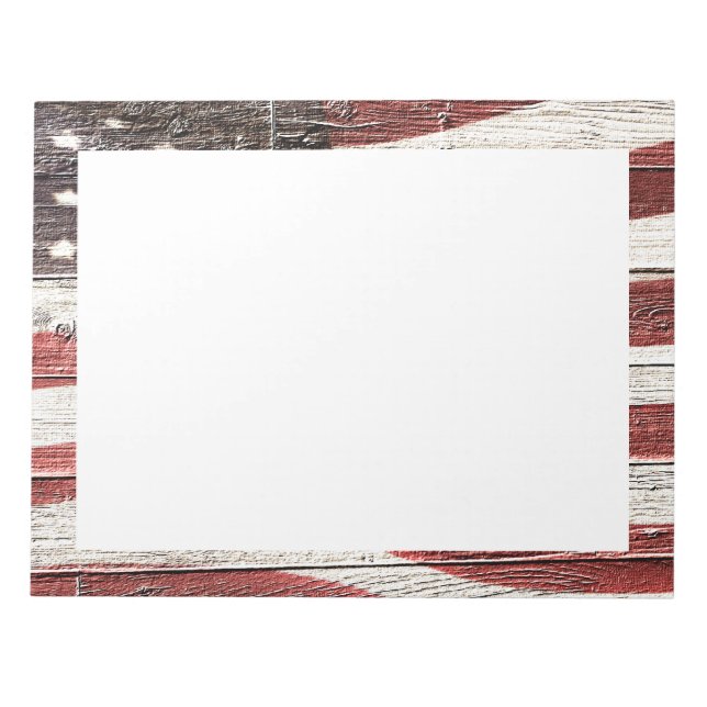 Bloc-note Painted American Flag on Rustic Wood Texture (Devant)