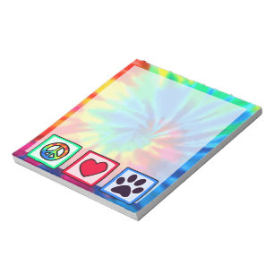 Bloc-note Paix, amour, chien ; Pawprint