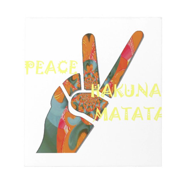 Bloc-note Paix dehors : panneau Vibes de Hakuna Matata (Devant)