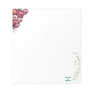 Bloc-note Panneau de bienvenue de mariage floral rose élégan