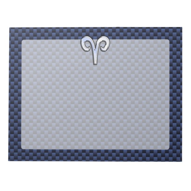 Bloc-note Panneau Zodiac Silver Aries Bleu Carbone Fibres Im (Devant)
