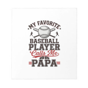 Bloc-note Papa baseball dessin vectoriel gravure vintage_1