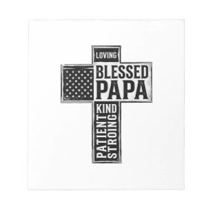 Bloc-note Papa béni Croix Christian Vintage Typographie De
