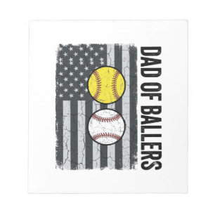Bloc-note Papa de Ballers Softball Baseball Patriotique