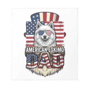 Bloc-note Papa Esquimau Américain Patriotique Chien Vintage