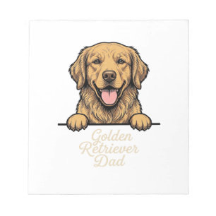 Bloc-note Papa Golden Retriever Gravure Vintage