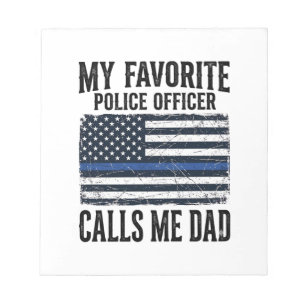 Bloc-note Papa officier de police ligne bleue mince vecteur