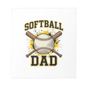 Bloc-note Papa Softball Vintage Varsity Dessin Bats Croisés_