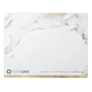 Bloc-note Papeterie personnalisée en marbre doré moderne de