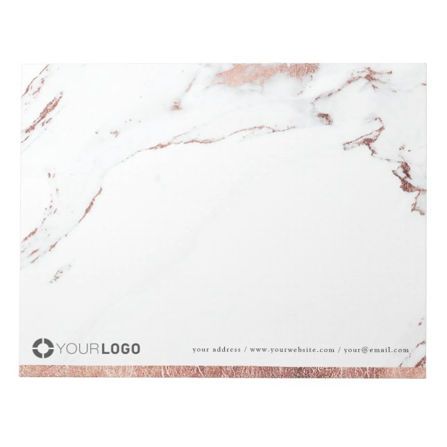 Bloc-note Papeterie personnalisée en marbre doré rose de lux (Devant)