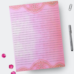 Bloc-note Papeterie Rustique Vintage rose dénudée